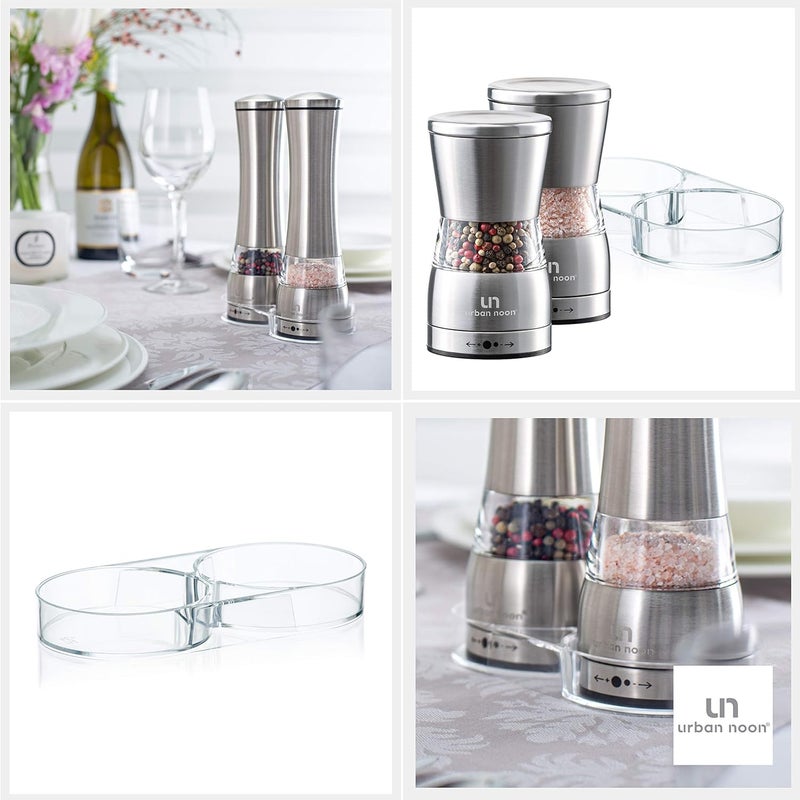 urban noon Salt and Pepper Mill Tray - Acrylic Transparent Mill Rest by - Grinders up to 2.7 inches in diameter - Image 4